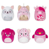 Squishville By Original Squishmallows Perfectly Pink Squad Plush - Six 2-Inch Squishmallows Plush Including Catrine, Della, Lorie, Kaitlyn, Calynda, And 1 Surprise - Toys For Kids
