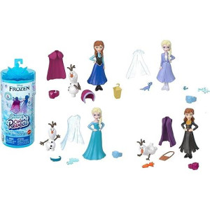Mattel Disney Frozen Snow Color Reveal Small Doll & Accessories, 6 Surprises Include Character Figure Inspired By Mattel Disney Movies