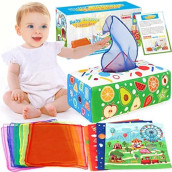 Aiduy Baby Tissue Box Toys - Montessori Toys For Babies 6-12 Months Soft Stuffed High Contrast Crinkle Infant Sensory Toys Boys Girls Early Learning Toy Baby Gifts Colorful (New)