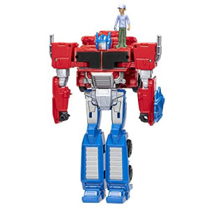Transformers Toys Earthspark Spin Changer Optimus Prime 8-Inch Action Figure With Robby Malto 2-Inch Figure, Robot Toys For Ages 6 And Up