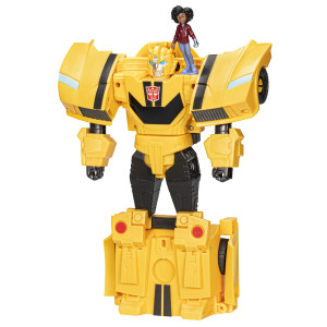 Transformers Toys Earthspark Spin Changer Bumblebee 8-Inch Action Figure With Mo Malto 2-Inch Figure, Robot Toys For Ages 6 And Up