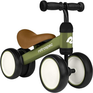 Retrospec Cricket Baby Walker Balance Bike With 4 Wheels For Ages 12-24 Months - Toddler Bicycle Toy For 1 Year Olds - Ride On Toys For Boys And Girls - One Size