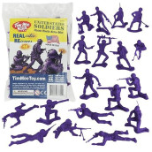 Timmee Plastic Army Men - Purple 48Pc Toy Soldier Figures - Made In Usa