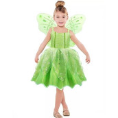 Mdycw Princess Tinker Bell Costume For Toddler Girls, Birthday Party Fairy Dress Up, Special Occasion Dress With Wings, Green