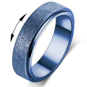 Mhwtty Anxiety Ring For Women Fidget Toys Adults Spinner Ring Fidget Rings Stainless Steel Fidget Spinner Ring Men Blue