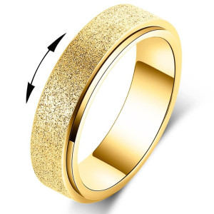Mhwtty Fidget Toys Adults Spinner Ring Anxiety Ring For Women Fidget Rings Stainless Steel Fidget Spinner Ring Men Gold Size 6