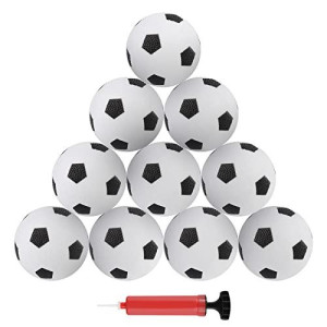 Aiex 10Pcs Mini Rubber Soccer Ball, 4 Inch Inflatable Soccer With An Inflator Mini Soccer Ball Toy For Kids Playing Exercising (Black And White)