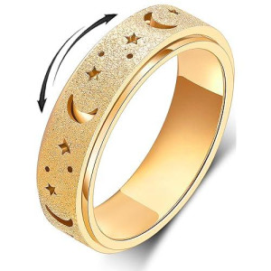 Mhwtty Anxiety Ring For Women Fidget Ring Stainless Steel Spinner Rings Fidget Rings Gift For Women Men Gold Size 9