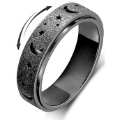 Mhwtty Anxiety Ring For Women Fidget Ring Stainless Steel Spinner Rings Fidget Rings Gift For Women Men Black Size 7