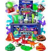 Original Stationery Dino Galaxy Slime Kit For Boys, Glow In The Dark Slime Kit With Dino Toys & Awesome Add-Ins, Fun Slime Making Kit & Xmas Gift Idea