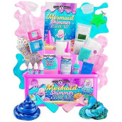 Original Stationery Mermaid Shimmer Slime Kit For Girls, Mythical Slime Pack To Make Shimmery Glow In The Dark Slime, Fun Xmas Mermaid Gifts For Girls