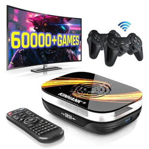 Kinhank Super Console X3 Plus Video Game Consoles Built-In 60,000+ Classic Games, S905X3 Chips,Android Tv 9.0/Corelec/Emuelec 4.5 Game System In 1, 8K Uhd Tv Output, Voice Remote, Bt 4.0 (256G)