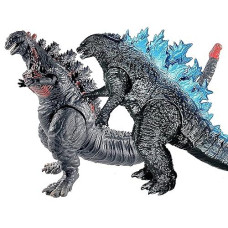 Twcare Set Of 2 Godzilla Shin Figure King Of The Monsters Toys, 2021 Movable Joints Action Movie Series Soft Vinyl, Carry Bag