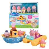 Toomies Peppa Pig Bath Toys - Peppa�S Boat Adventure Bath Toy Set - Includes 2 Boat Toys And 5 Peppa Pig Figures - Peppa Pig Toy Boats - Toddler Bath Toys For 18 Months And Up