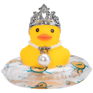 Wonuu Car Duck Rubber Duck Car Ornaments Duck Car Dashboard Decorations With Mini Crown And Necklace