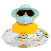 Wonuu Car Duck Rubber Duck Car Ornaments Duck Car Dashboard Decorations With Mini Sun Hat Swim Ring Necklace Sunglasses