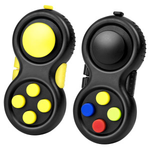 Wtycd The Original Fidget Retro: The Rubberized Classic Controller Game Pad Fidget Focus Toy With 8-Fidget Functions And Lanyard - Perfect For Relieving Stress (2, Original Version Yellow)