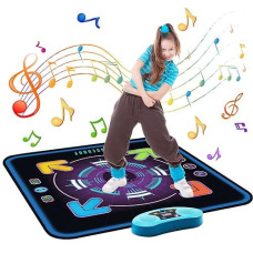Fuceoruy Dance Mat For Kids Ages 4-12 Electronic Dance Mats Toy With 3 Game Modes Built-In Music Dance Pad With Aux Christmas Birthday Gifts Toys For Girls And Boys 4 5 6 7 8 9 10 Year Old