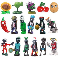 Jhesao 17 Pcs Plants Pvz Toys Set Zombies Figurines Series Pvz Pvc Toys New, Great Gifts For Kids And Fans, Birthday And Party
