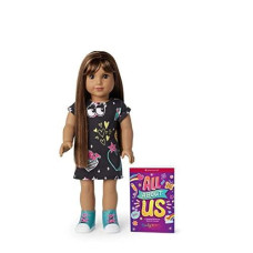 American Girl Truly Me 18-Inch Doll #122 With Brown Eyes, Dark-Brown Hair W/Highlights, Tan Skin, T-Shirt Dress, For Ages 6+
