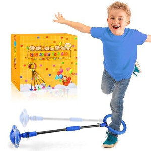 Chridark Ankle Skip Ball For Kids - Foldable Flash Wheel Skip Ball, Outside Game Toys For Kids & Adults, Gift For Boys & Girls Age 5 6 7 8 9 10 Years Old (Blue)