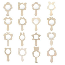 20 Pieces Mini Wooden Mirror Craft Unfinished Handheld Mirror Kids Diy Small Mirrors Princess Mirror Toys For Kids Diy Handmade Craft