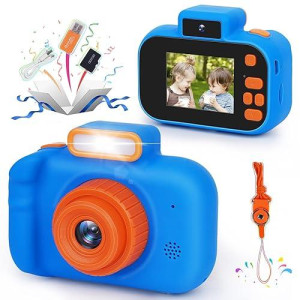Kids Camera, Toddler Camera, Upgrade Hd Selfie Kids Digital Camera, Mini Kid Video Camera With 32Gb Sd Card, Birthday Christmas Toys Gifts For 3 4 5 6 7 8 Year Old Girls Boys Children By Colnic (Navy)
