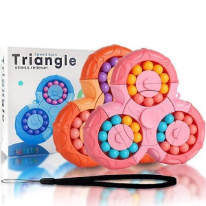 2Pcs Pop Fidget Spinners - Puzzles For Adults,Sensory Toys For Autistic Kids,Fidget Toys -Stress Reduction And Anxiety Relief Hand Sensory Toy, Puzzle Games Rotating Magic Bean For Adults And Kids