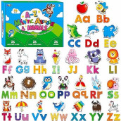 78 Magnetic Alphabet, 26 Uppercase, 26 Lowercase Letters & 26 Object Patterns, Adorable Animal Alphabet Abc Fridge Magnets Educational Letter Spelling Learning Toys Set For Toddlers 3 4 5 Years Old