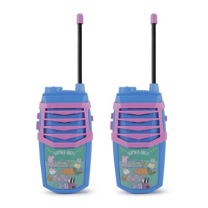 Sakar Peppa Pig Molded Walkie Talkie For Kids, Safe And Flexible Antenna, Over 1000Ft Range, Easy-To-Use Power Switch, Belt Clip, Pack Of 2, Camping Accessories, 2-Pack, Outdoor Toys