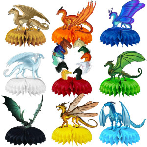 Wings Of Fire Birthday Party Decorations, 9Pcs Dragon Theme Party Centerpieces, Table Toppers, Cake Toppers, Wings Of Fire Birthday Supplies For Girls And Boys, Baby Shower