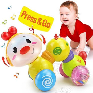 Baby Toys 6-12 Months+ Press&Go Music Light Toys For 1 + Year Old Girl Boy Toys For 1 Year Old Girl Birthday Gift 9 6 Month Old Baby Toys 6 To 12 Months Crawling Infant Toys Stocking Stuffers For Kids