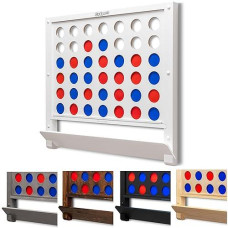 Gosports Wall Mounted Giant 4 In A Row - Jumbo Four In A Row With Coins - Choose Your Style