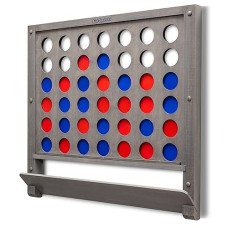 Gosports Wall Mounted Giant 4 In A Row - Jumbo Four In A Row With Coins - Choose Your Style, Gray