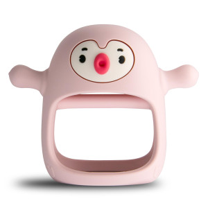Smily Mia Penguin Teether For Babies 0-6Months, Silicone Baby Teether Toys For Babies 0-6Months,Ultimate Baby Registry & Shower Gift, Infant Hand Toys For 0-3Months Baby Girls, Old Roze