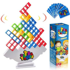 T'Pupu Tetra Tower Balancing Stacking Toys,Board Games For Kids & Adults,Tetris Balance Game Building Blocks,Perfect For Family Games, Parties, Travel
