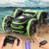 Arulis Amphibious Remote Control Car, 2.4Ghz 4Wd Double Sided 360� Rotating Rc Stunt Car, Remote Control Boat With Gesture Sensor, Toy Cars Gifts For 3 4 5 6 7 8+ Year Old Boys, Pool Water Beach Toy