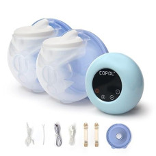 Copol Wearable Double Electric In-Bra Breast Pump, Quiet & Hands-Free Rechargeable, Pain-Free 16 Speeds 3 Modes & Strong Suction Power, Timer And Memory Function