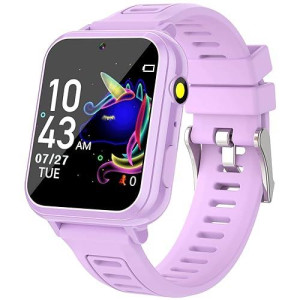 Sedzofan Smart Watch For Kids, Gift For Girls Age 6-12, 24 Puzzle Games Hd Touchscreen Kids Watches With Mp3 Music Video Pedometer Flashlight 12/24 Hr Educational Toys For 7 8 9 10 Year Old Girl