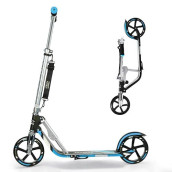 Hudora Adjustable Height Folding Scooter For Kids, Blue, 8 Inch Big Wheels