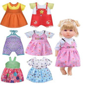 12 Inch Girl Doll Clothes And Accessories - 6 Sets Fashion Doll Clothes - Fit For 12 13 14 Inch Girl Doll - Include Doll Dresses Outfits, Jumpsuits(No Doll