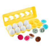 Dimple 12 Play Numbers Egg Matching Toy Play Matching Eggs Easter Toy W/Holder - Egg Toys For Toddlers Stem Egg Toys Colors & Shapes Recognition For Kids -Educational Color Sorting Toy