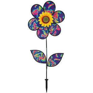 In The Breeze 2650 Inch Leaves Sunflower Spinner, 16 Blue Psychedelic