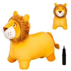 Playzap Lion Bouncy Horse Hopper, Plush Bouncy Animals Hopper For Toddlers, Inflatable Jumping Ride On Bouncer, Kids Hopping Toys For 18M 2 3 Years Old Kids Boys Girls Gifts