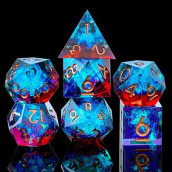 Sharp Edge Dnd Dice Set Handmade 7 Accessories Dice For Dungeons And Dragons Ttrpg Games, Multi-Sided Rpg Polyhedral Resin Sharp Edge Dice Roleplaying Games Shadowrun Pathfinder Mtg