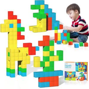 Urec Magnetic Blocks, 1.43 Inch Large Magnetic Building Blocks For Kids, Magnetic Cubes For Toddlers, Stem Preschool Educational Sensory Magnet Toys For Boys And Girls