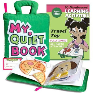 Tavva My Quiet Book - Airplane Must Haves For Toddlers, Quiet Books For Toddlers 1-3, Montessori Busy Book For Toddlers 1-3 With 10 Learning Activities, Gifts For 1 2 3 4 Year Old Girl & Boy