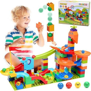Marble Run Building Blocks: Upgrade Marbles Launcher Set Circular Fun Shot Game Variety Track Parts Compatible With Classic Large Bricks Birthday Gift For Boys Girls Toddler Aged 3,4,5,6,7,8+