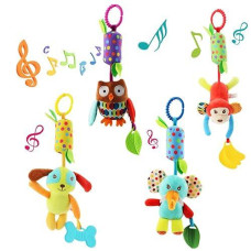 Joyshare Soft Hanging Rattle Toy Baby Bed Crib Car Seat Stroller Soft Toys Baby Rattles 0-3 3-6 6-12 Months Hanging Wind Chime With Teether For Boys Girls