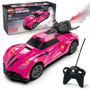 Vatos Remote Control Car, 1:24 Scale Kids Mini Rc Car With Led Lights And Spray Effect, 27Mhz Rc Racing Electric Car Toys For 3 4 5 6 7 8-12 Years Boys Girls Birthday, Party